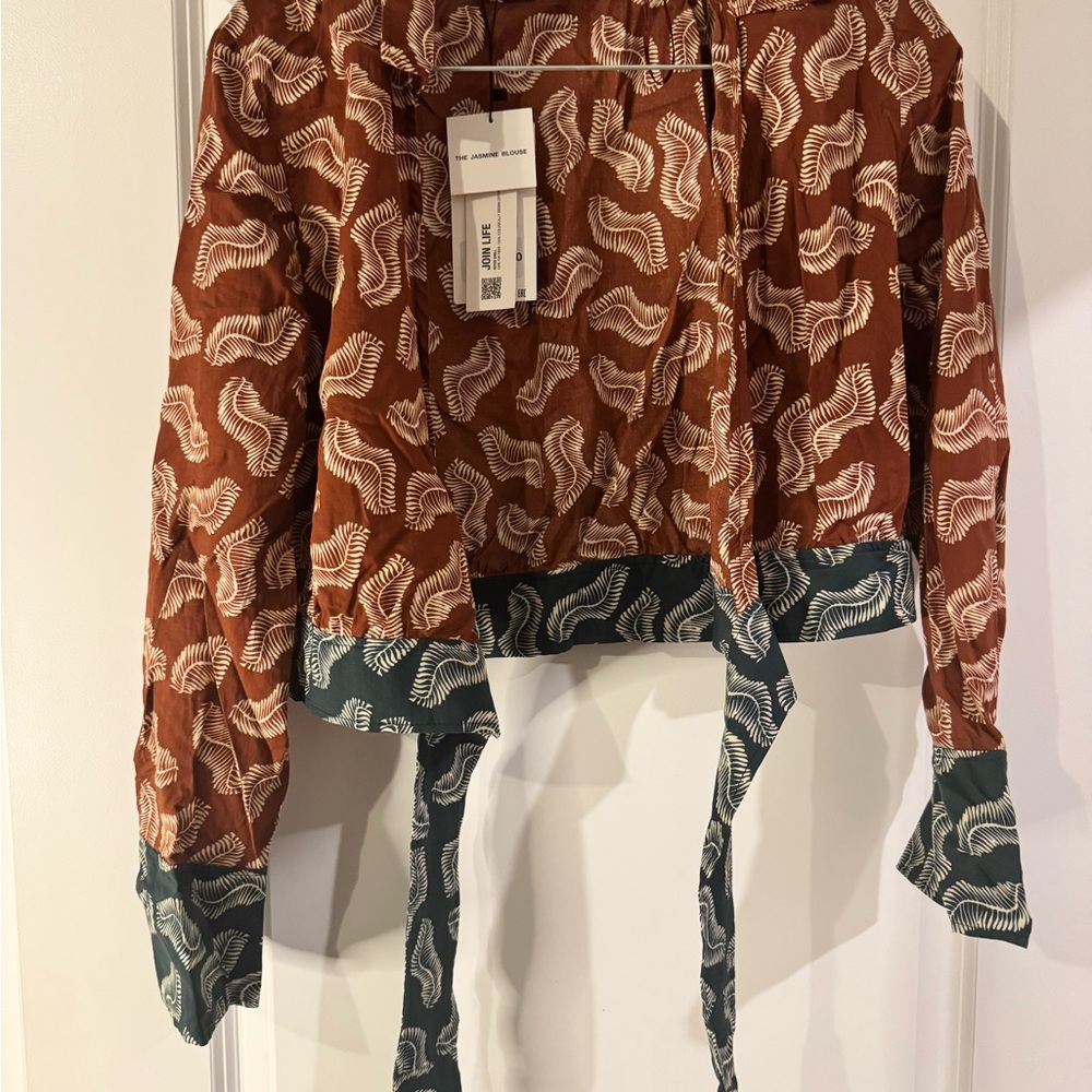 Zara Rust and White Patterned Jacket
